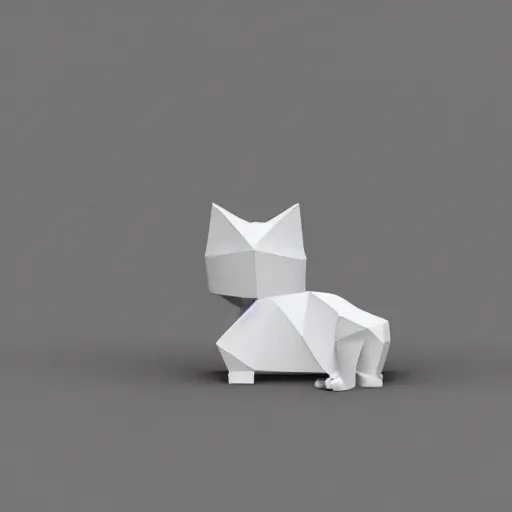 Image similar to low poly render of a cat on a white background isometric 3D Utra HD