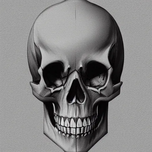 Image similar to asthetic concept art of a skull