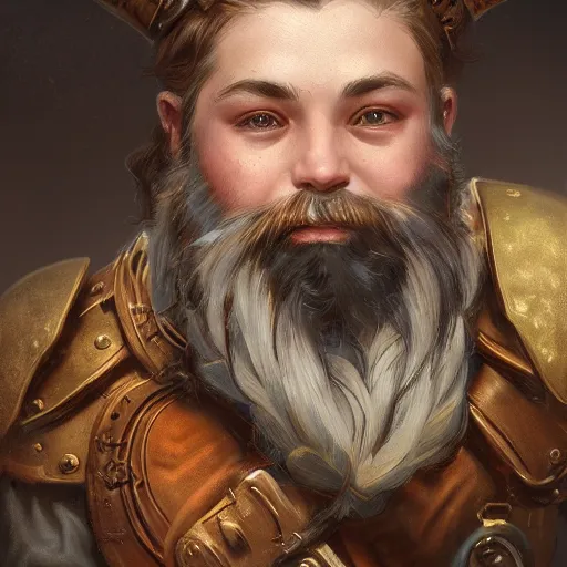 Prompt: portrait painting of a young male steampunk dwarf, highly detailed, digital painting, art by Stanley Lau and Artgerm and magali villeneuve and Alphonse Mucha, artstation, octane render, cgsociety