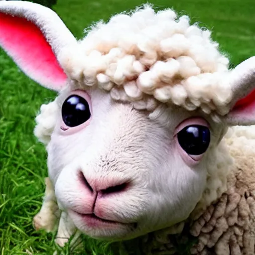 Prompt: sheep and baby yoda morphed into one character