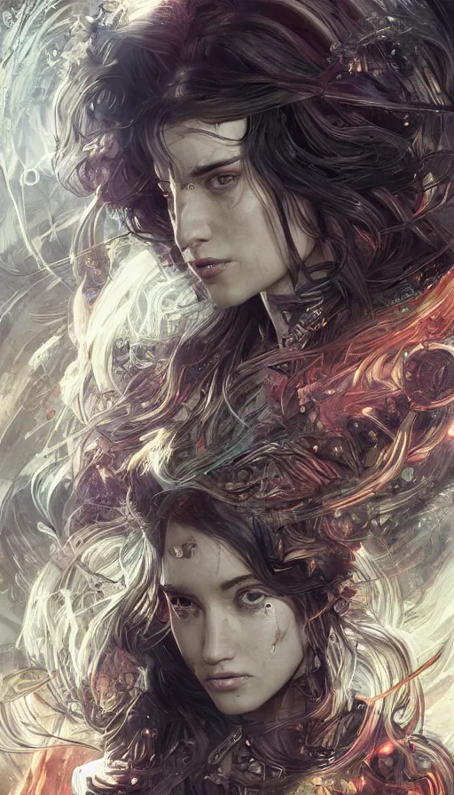 Image similar to furious gorgeous woman, lord of the rings, cyberpunk, neon, fibonacci, sweat drops, insane, intricate, highly detailed, digital painting, artstation, concept art, smooth, sharp focus, illustration, Unreal Engine 5, 8K, art by artgerm and greg rutkowski and alphonse mucha