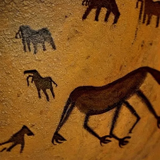 Image similar to hunting, paleolithic cave painting