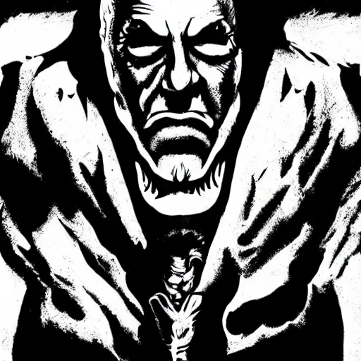 Prompt: milos zeman as sin city character drawn by frank miller