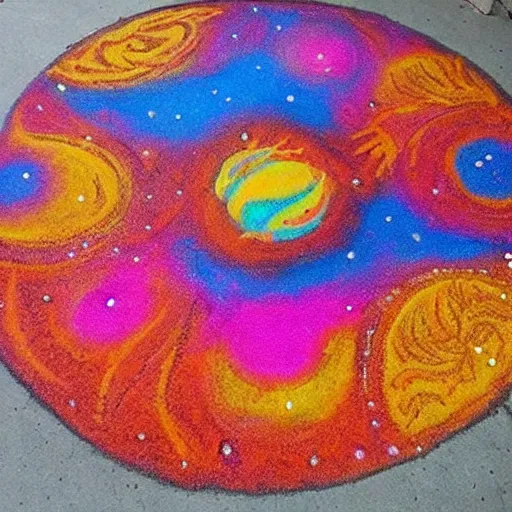 Prompt: ((((Liminal space in outer space)))), rangoli!!!!!