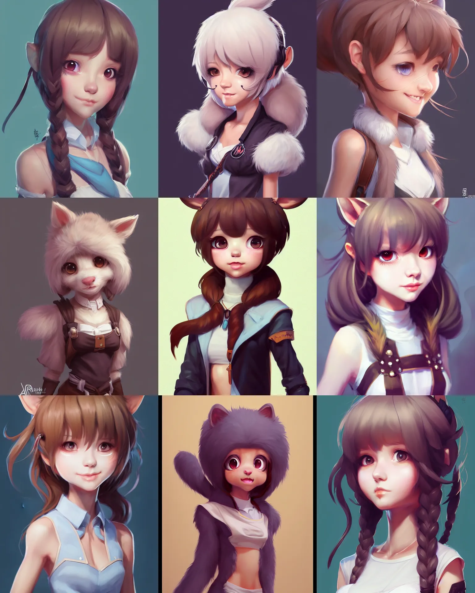 Image similar to character concept art of a cute young female anthropomorphic furry | | cute - fine - face, pretty face, key visual, realistic shaded perfect face, fine details by stanley artgerm lau, wlop, rossdraws, james jean, andrei riabovitchev, marc simonetti, and sakimichan, trending on artstation