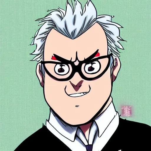 Prompt: greg davies in an anime style by eiichiro oda, hayao miyazaki, rumiko takahashi