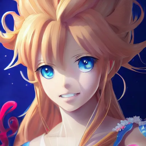 Image similar to A close-up anime portrait of Ssunbiki as Princess Rosalina, by a professional manga illustrator, Stanley Artgerm Lau, WLOP, Rossdraws, James Jean, Andrei Riabovitchev, Marc Simonetti, and Sakimichan, tranding on artstation