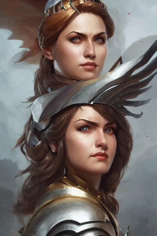 Image similar to amazon valkyrie athena, d & d, fantasy, portrait, highly detailed, headshot, digital painting, trending on artstation, concept art, sharp focus, illustration, art by artgerm and greg rutkowski and magali villeneuve