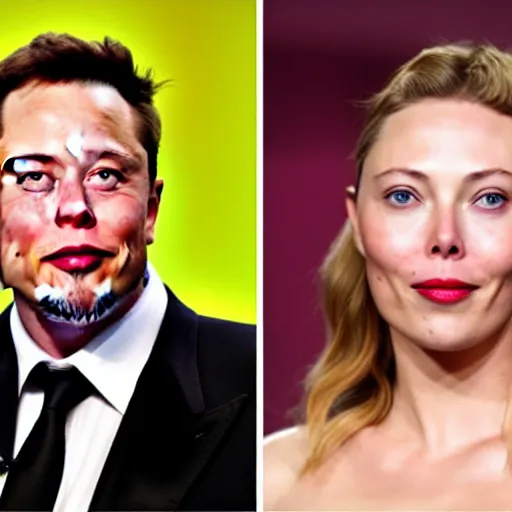 Prompt: elon musk have a face of scarlet johanson