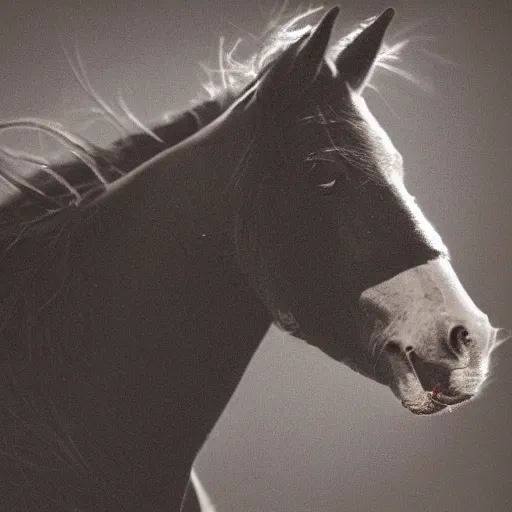 Prompt: photo of a crystalline horse