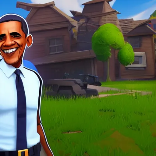 Prompt: obama as a fortnite character, unreal engine, epic