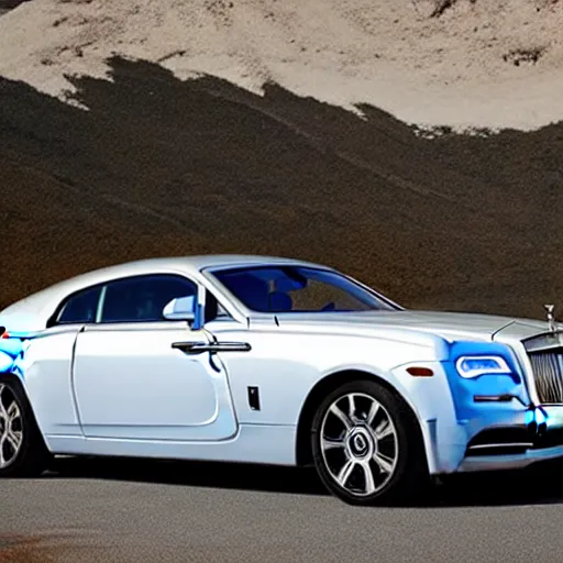 Image similar to rolls royce wraith with jet engine attached driven by muscular balding man