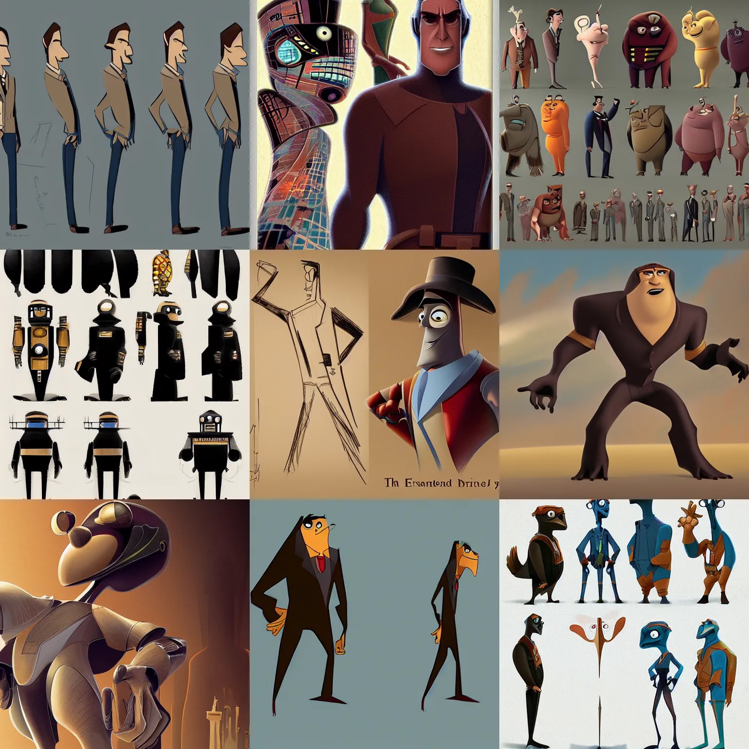 Prompt: character design by Brad Bird,