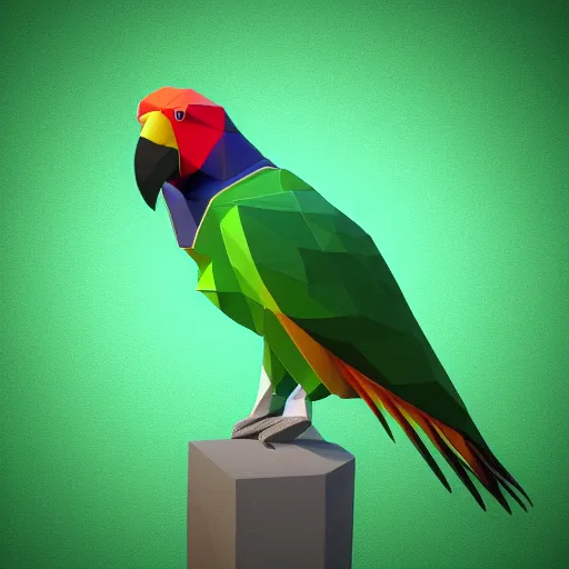 Prompt: low poly render of parrot