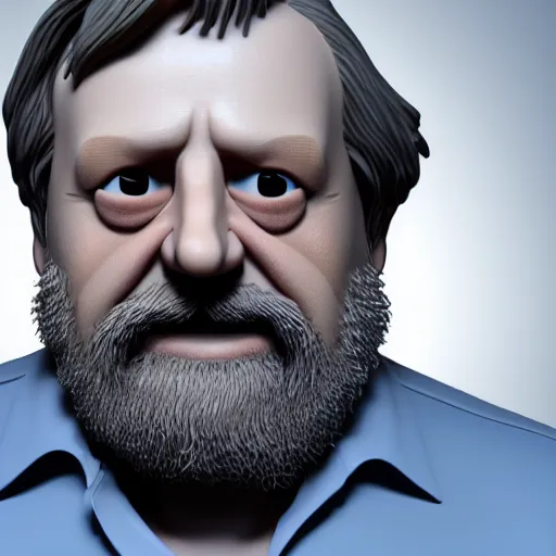 Prompt: slovenly slavoj zizek as a funko pop. 3 d render, 8 k, corona renderer, ray tracing