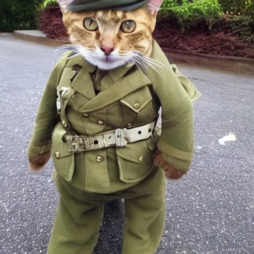 Image similar to cat dressed like british ww 2 soldier