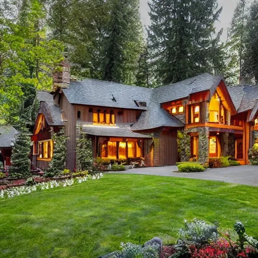 Prompt: extravagant seattle ranch home