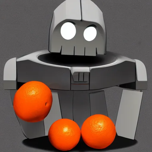 Prompt: the iron giant with orange peel texture, realistic, render