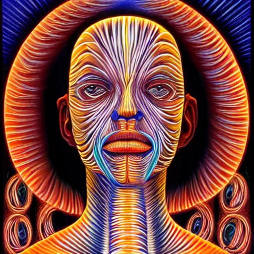 Prompt: the individual self forgetting it is the supreme self by alex grey