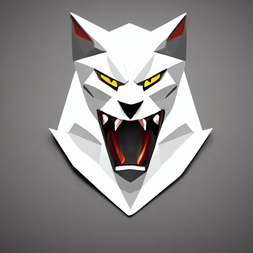 Prompt: a vector logo of rengar from league of legends, low poly,
