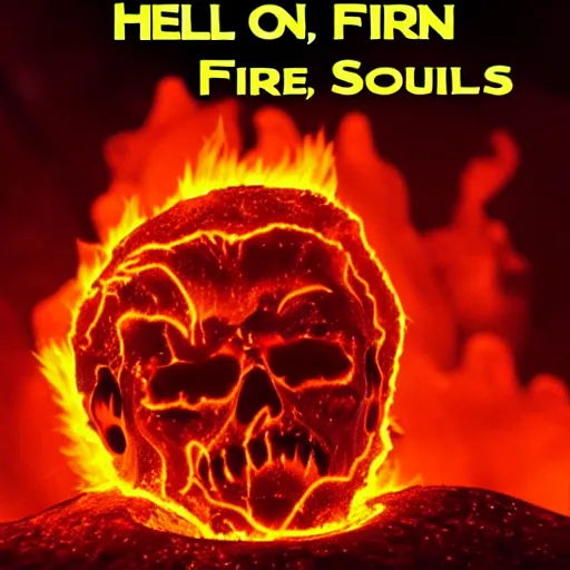 Prompt: hell, inferno, fire, lava, damned souls,