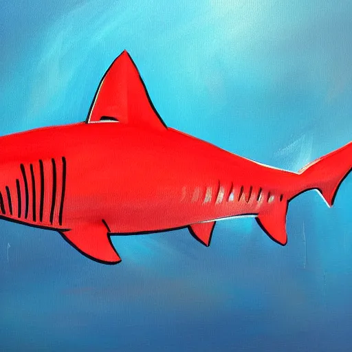 Image similar to Shark wearing a janitors outfit, high quality painting