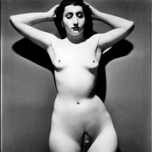 Prompt: the most beautiful woman in the world photographed by Man Ray multiple results