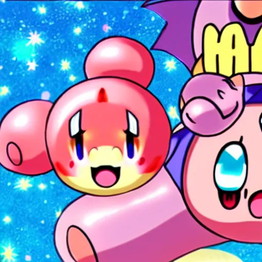 Image similar to kirby as an anime girl