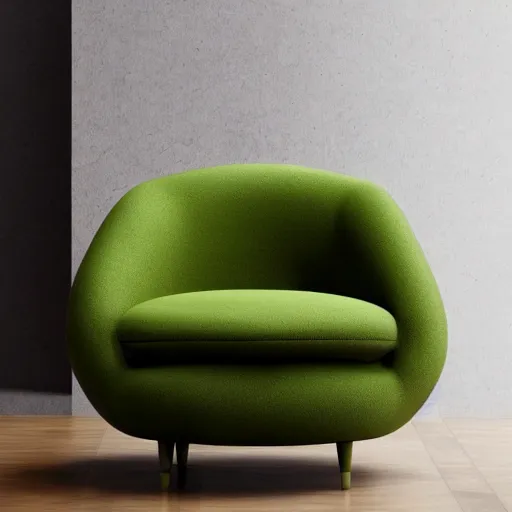 Image similar to armchair in the shape of an avocado