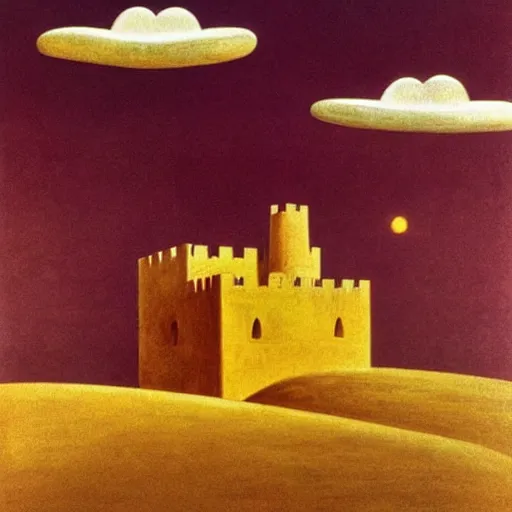 Image similar to A beautiful installation art of a castle in the clouds. by Michael Heizer, by Leonetto Cappiello hyperdetailed