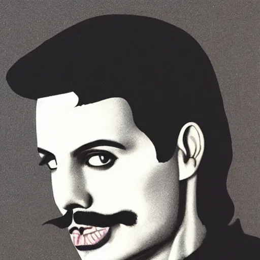 Prompt: Freddie Mercury as Andy Warhol