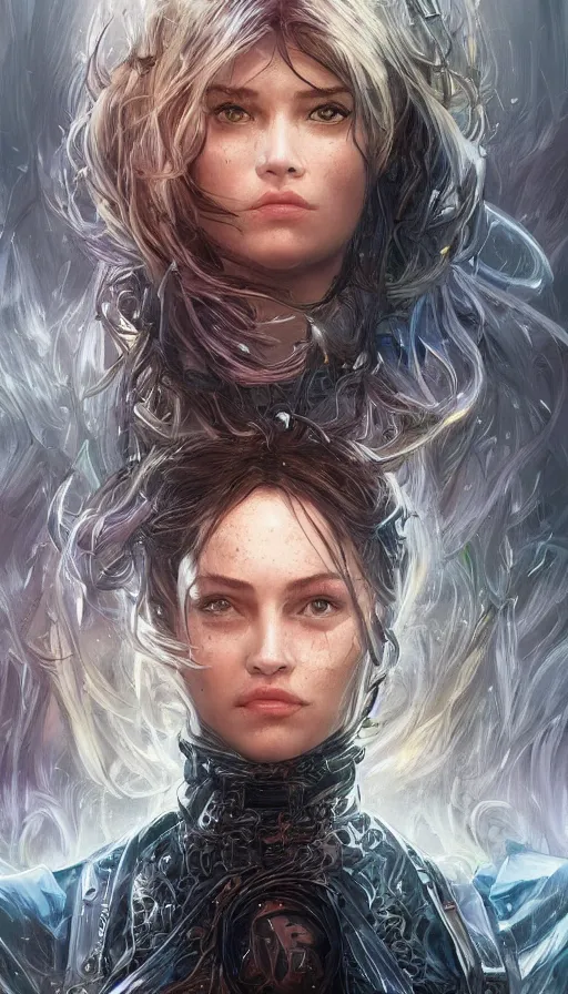 Image similar to furious gorgeous woman, lord of the rings, cyberpunk, neon, fibonacci, sweat drops, insane, intricate, highly detailed, digital painting, artstation, concept art, smooth, sharp focus, illustration, Unreal Engine 5, 8K, art by artgerm and greg rutkowski and alphonse mucha