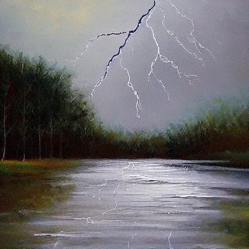 Image similar to “rain and lightning storm oil panting”