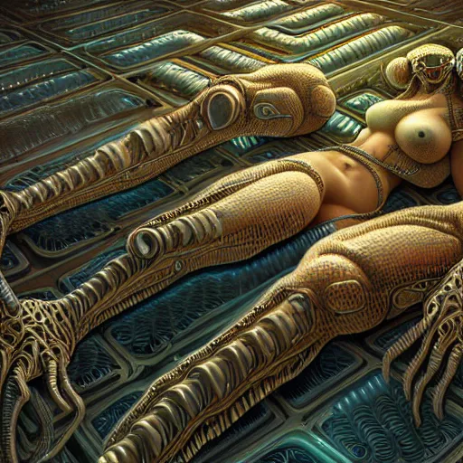 Prompt: ultra realist intricate detailed painting of a single attractive female in a cryopod sleeping with rows of pods, sci - fi, very intricate details, 8 k resolution, volumetric lighting, artstyle keith thompson, award winning