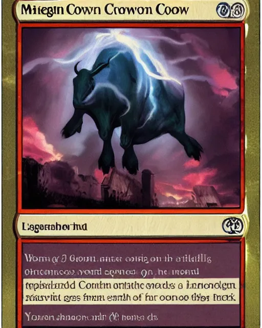 Image similar to MTG card called Storm Cow