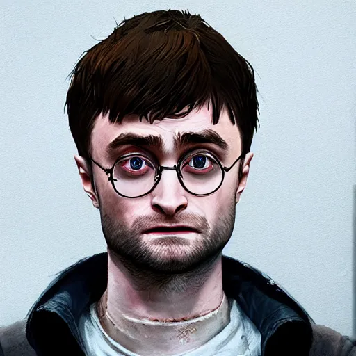 Image similar to highly detailed portrait, daniel radcliffe, in gta v, stephen bliss, unreal engine, fantasy art by greg rutkowski, loish, rhads, ferdinand knab, makoto shinkai and lois van baarle, ilya kuvshinov, rossdraws, tom bagshaw, global illumination, radiant light, detailed and intricate environment