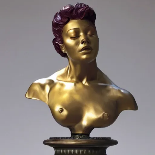 Image similar to beautiful lifelike award winning marble statue bust of gary glitter trending on art station artgerm greg rutkowski alphonse mucha museum quality cinematic atmospheric