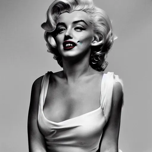 Image similar to ana del Armas as Marilyn Monroe doing the scene White dress of Marilyn Monroe , all body,