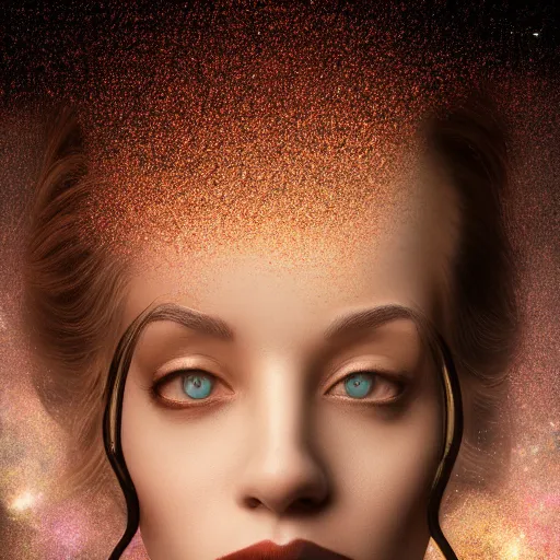 Image similar to woman portrait made out of galaxies floating in space, saturn, highly detailed, beautiful, realistic, tim burton comic book art, unreal engine, octane render, sharp focus