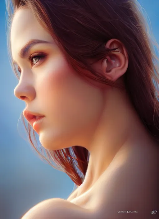 Image similar to photo of a gorgeous young woman in the style of stefan kostic, realistic, sharp focus, 8k high definition, insanely detailed, intricate, elegant, art by stanley lau and artgerm