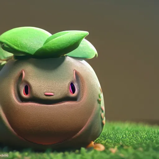 Image similar to photography of a realistic oddish animal, ultra detailed, 8 k, cinematic lighting, natural background, trending on artstation, pokemon