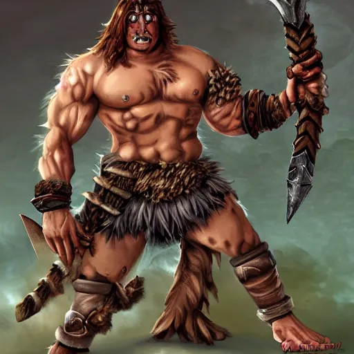 Prompt: barbarian in fantasy style