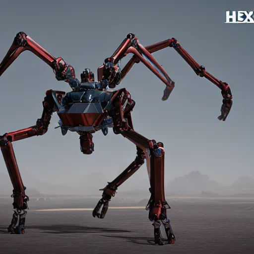 Image similar to hexapod beast, convex, kitbashing, robot, unreal engine, 4 k