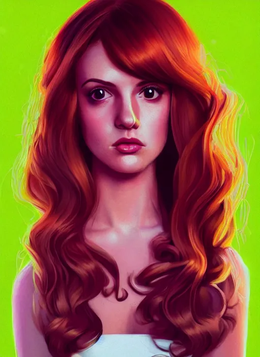 Prompt: full body portrait of teenage cheryl blossom, bangs, green eyes, sultry expression, red hair, sultry smirk, bangs and wavy hair, pink skirt, fat, intricate, elegant, glowing lights, highly detailed, digital painting, artstation, concept art, smooth, sharp focus, illustration, art by wlop, mars ravelo and greg rutkowski