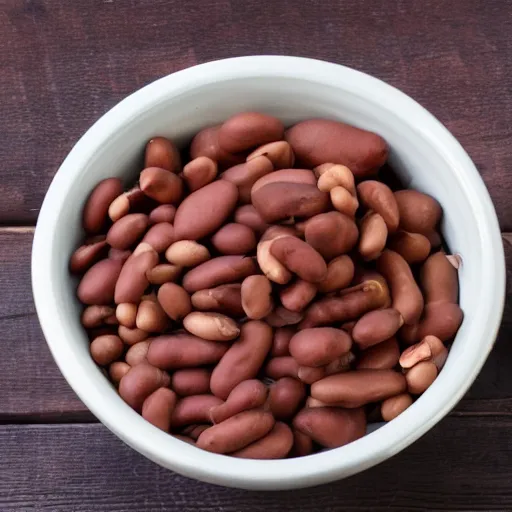 Prompt: mr bean eating a bowl of beans