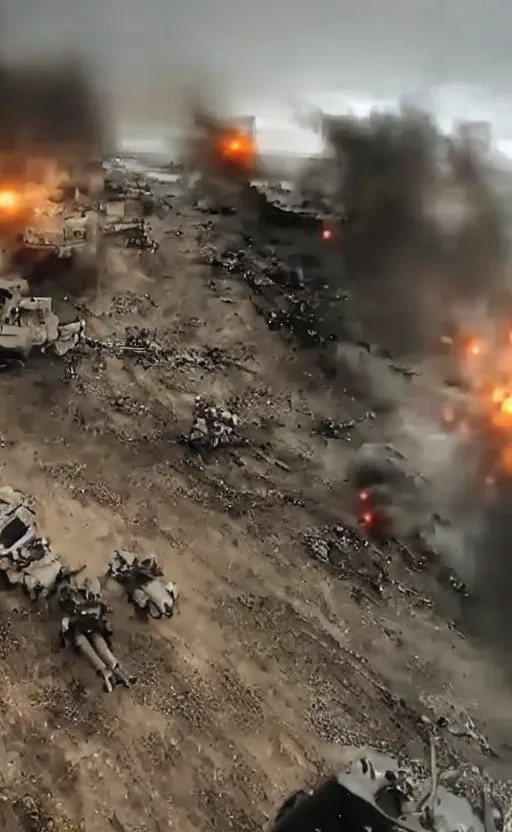 Image similar to gopro footage of d - day, solldiers, explosions, ultra realistic, cinematic, lighting, terrifying,