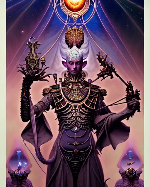 Image similar to the emperor tarot card, fantasy character portrait made of fractals, ultra realistic, wide angle, intricate details, the fifth element artifacts, highly detailed by peter mohrbacher, hajime sorayama, wayne barlowe, boris vallejo, aaron horkey, gaston bussiere, craig mullins