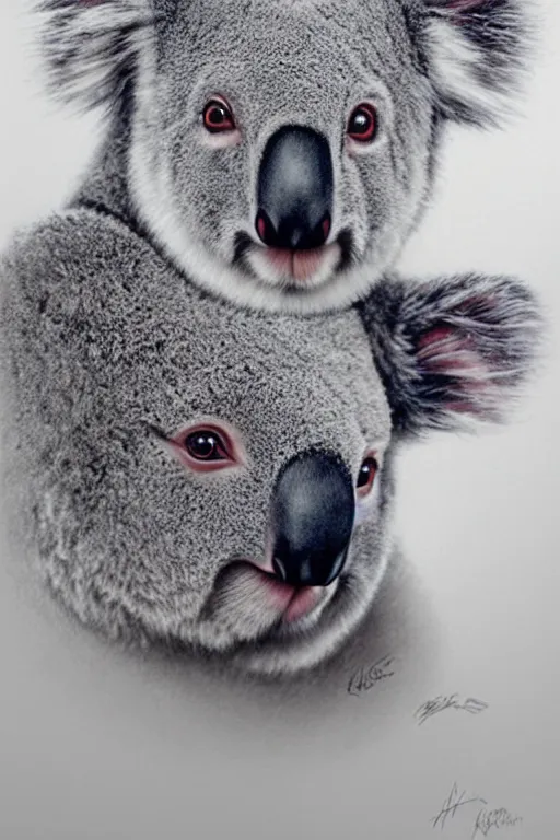 Image similar to Portrait of a koala by Artgerm and WLOP