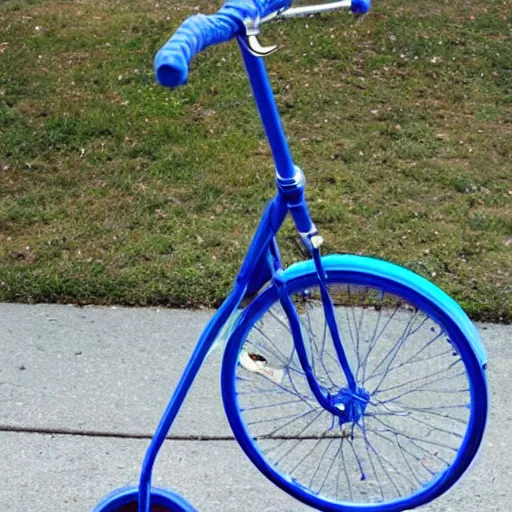 Image similar to a blue unicycle,