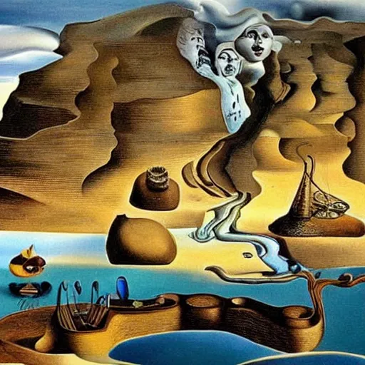 Prompt: A screenshot from Minas Terith, extra detailed, oil painting by Salvador Dali